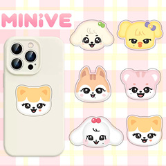 IVE Cartoon Acrylic Phone Air Cushion Stand, Adjustable Lazy Desk Folding Stand, DIY Celebrity Headshot