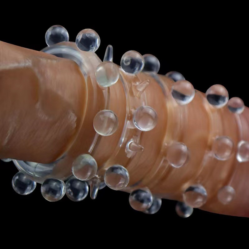 Locking Delay Ring with Bead Chain, TPE Cock Ring for Men — detail image 8