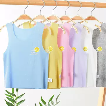 Children's Small Vest Female Baby Thin Summer Sling Base Shirt Vest for Boys Middle and Big Children I-shaped Vest New Style