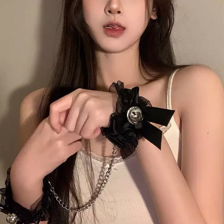 性感蕾丝铃铛脖环牵引链情侣道具手环脚环脚链情趣配饰一件代发