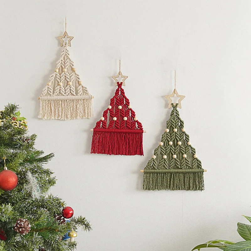 New Christmas decoration hand-woven tapestry Christmas tree pendant cotton rope material package foreign trade new supply New Christmas decoration hand-woven tapestry Christmas tree pendant cotton rope material package foreign trade new supply