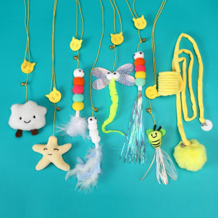 Hanging Cat Toy Bite-Resistant Cat Stick Catnip Cat Self-Pleasure Toy Feather Kitten Toy Pet Supplies