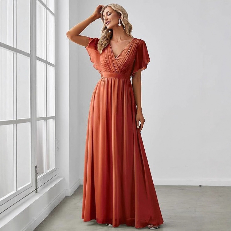 Amazon's New V Neck Evening Dress Slimming Look Elegant Dress Plus Size Maternity Chiffon Dress High Waist Dress