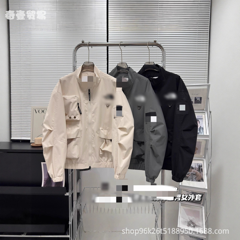 Spring and Autumn Multi-Pocket Black Jacket Men's Windproof Northern American Functional Workwear Jacket Embroidery Dropshipping