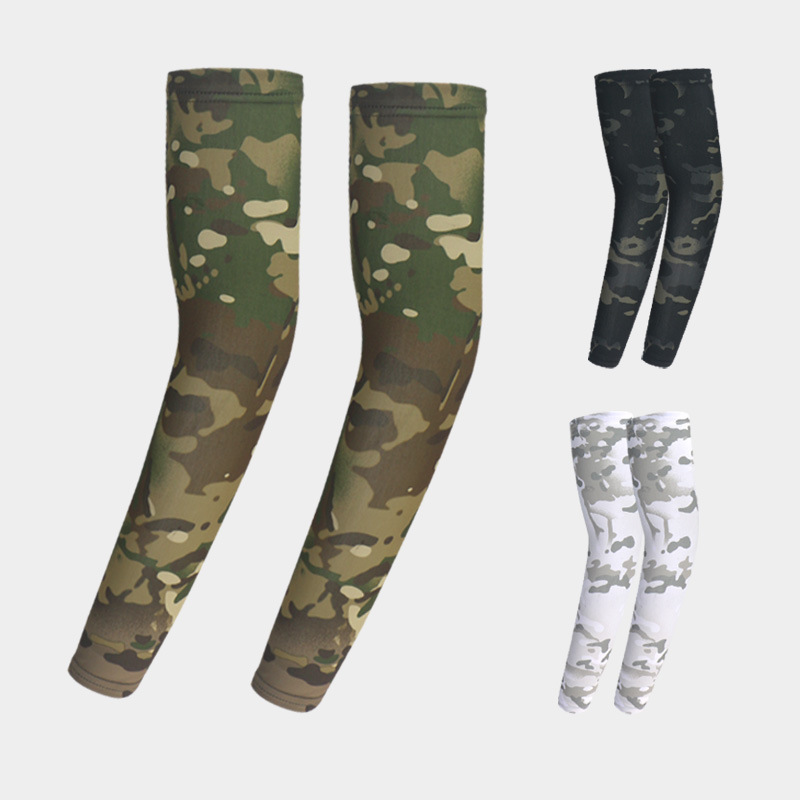 Summer Camouflage Ice Silk Sleeves Sunscreen Ice Sleeves Tactical Armguards Breathable All-match Ice-feeling Sports Men's Straight Sleeves