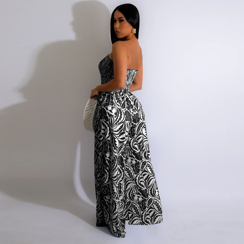 Holiday, Street Occasion Regular Fit Fit Type Leaf Pattern Women'S Holiday Street Streetwear Leaf Full Length Printing Backless