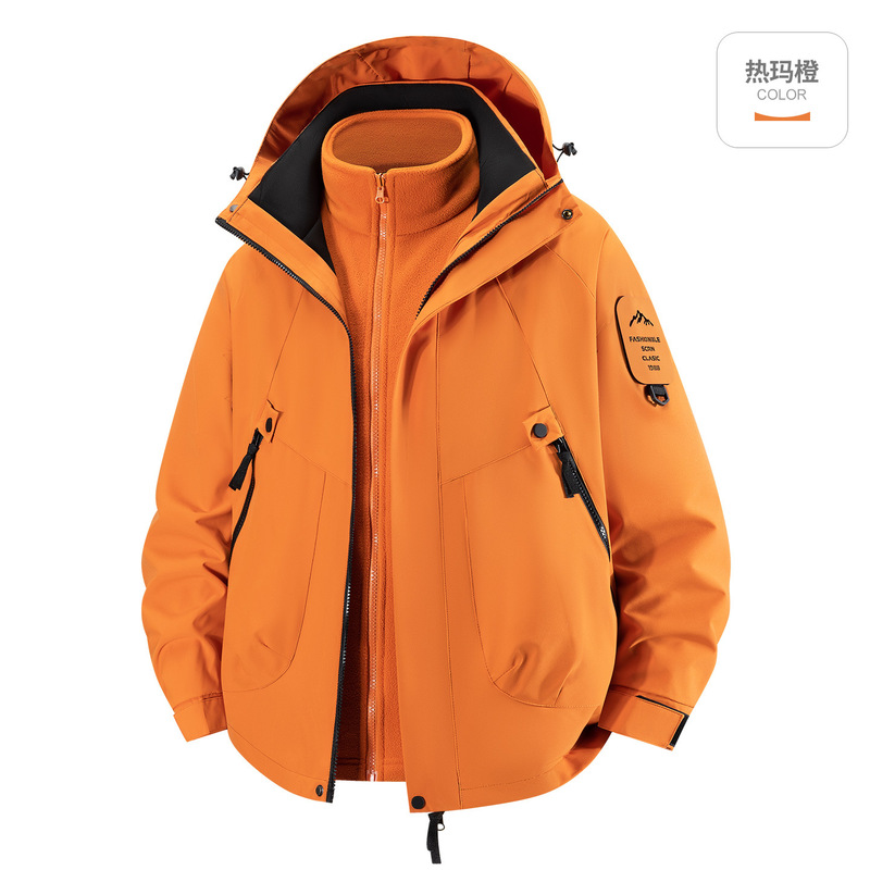 Tmall の同じスタイルのアウトドアカップルジャケット、女性用、スリーインワン防風防水ハイキングジャケット、男性用トレンディ|undefined