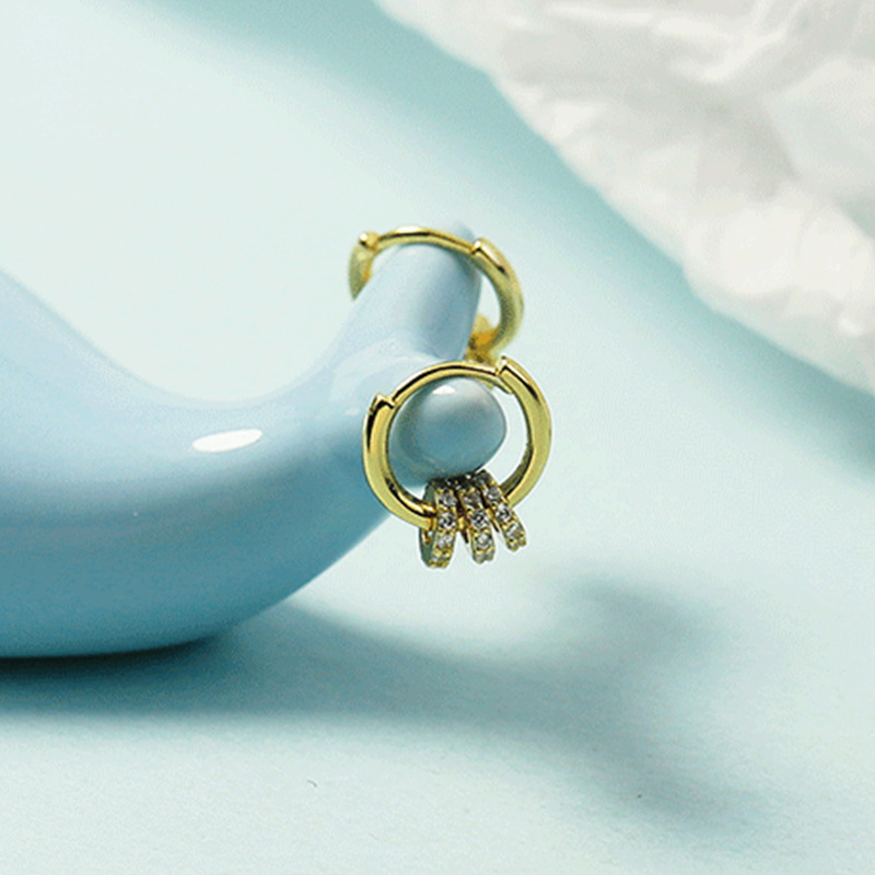 2021 New Japanese and Korean Light Luxury One Style for DualWear Activity Diamond Ring Transfer Beads Temperament Ear Clip Earrings for Womenpicture2