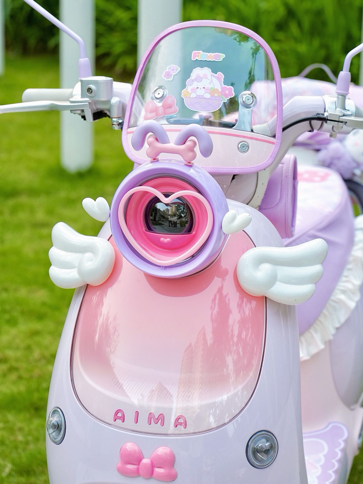 Suitable for Aima Lumi Metaverse Play Cute Headlight Cover Accessories Creative Modified Electric Scooter Hollow Headlight Shell