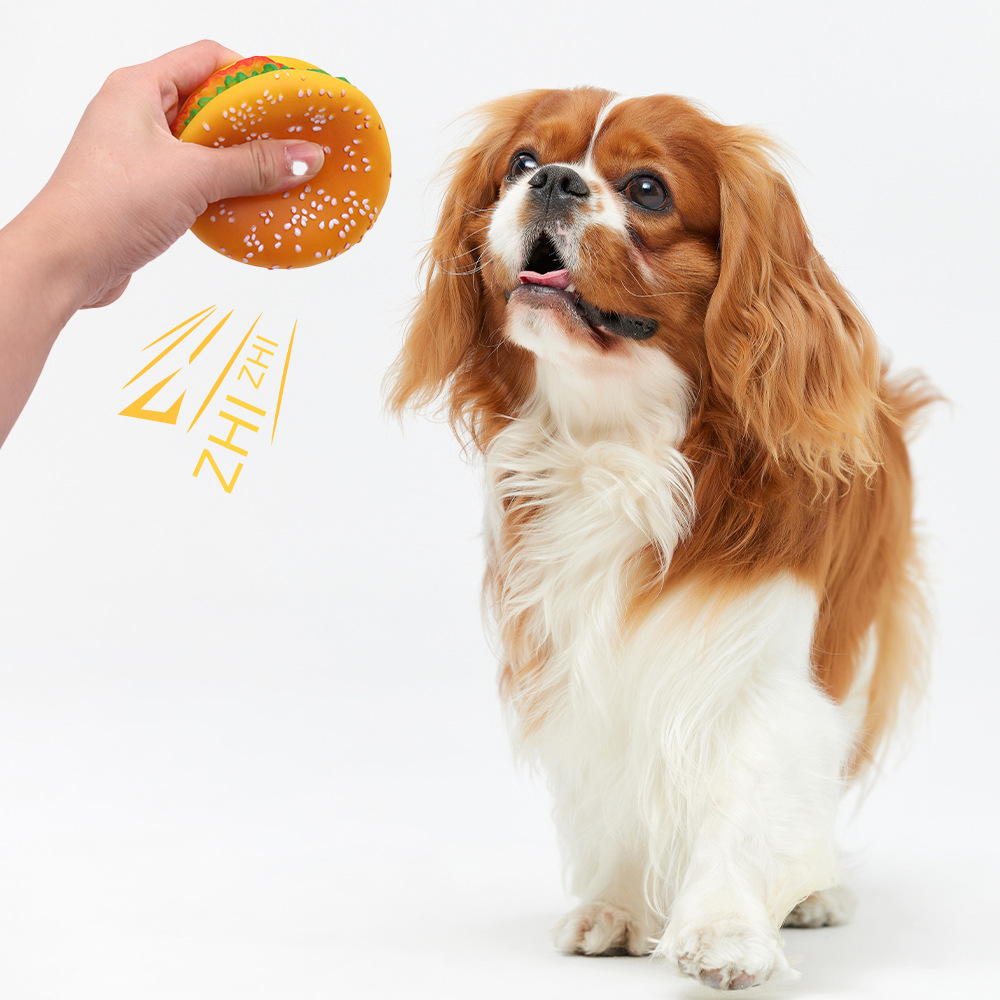 Juguetes de sonido para mascotas, hamburguesas de simulación, juguetes para perros, juguetes para perros, resistentes al sonido, resistentes a morder, suministros para aliviar el aburrimiento