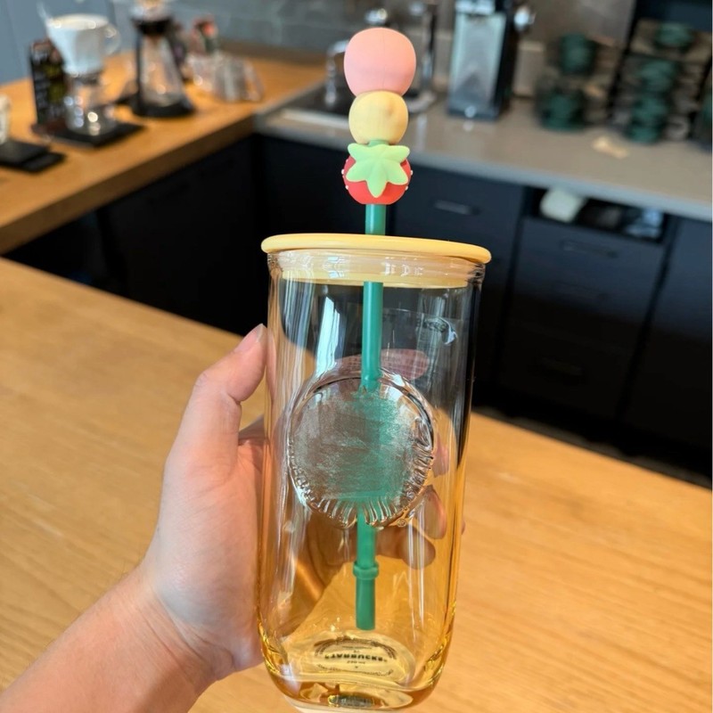 制作款星星杯子夏日果缘奇遇可爱亮黄伴手礼水果三角玻璃吸管杯|undefined