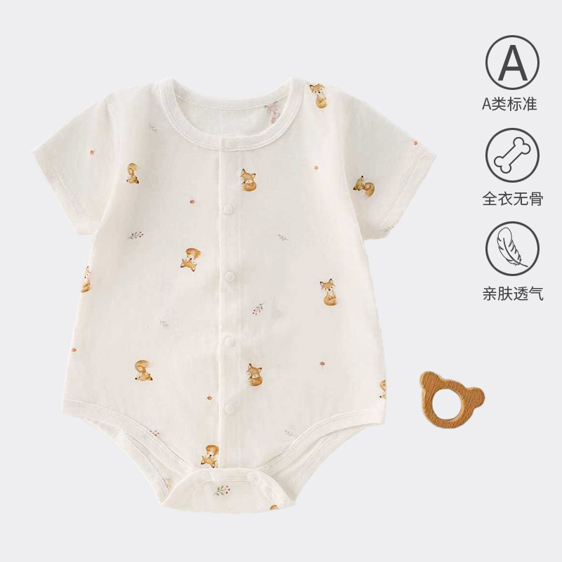 Uniforme de bebé de verano de manga corta de algodón de clase A, chaqueta de peldaño, ropa de escalada de bebé de clase A, algodón de verano vacío