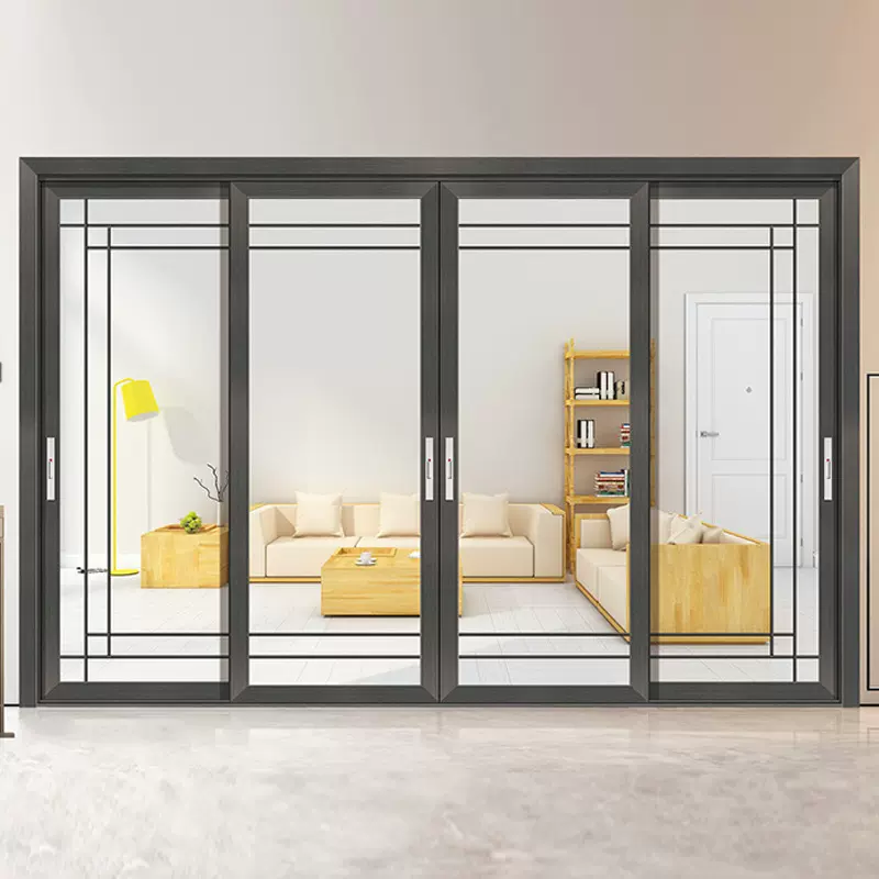阳台封窗落地重型推拉门氧化喷涂中窄铝合金玻璃隔断客厅厨房移门