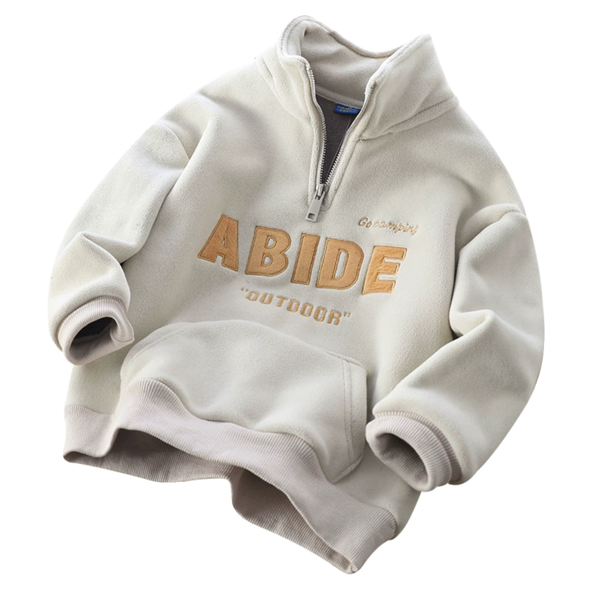 Winter windproof base children's warm warm sweatshirt with zipper, children's clothing, with embroidery