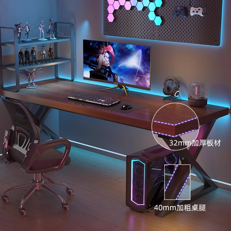 Escritorio de computadora Escritorio simple Escritorio de dormitorio doble en casa Escritorio de deportes electrónicos de escritorio Escritorio de estudiante Escritorio de aprendizaje