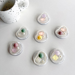 韓國ins風手機氣囊支架女款珍珠彩色寶石磁吸桌面懶人看劇可伸縮