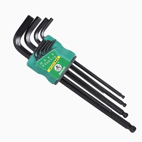 Ball head inner hexagonal wrench set plum blossom inner 6-angle screwdriver L-shaped black hexagonal inner hexagonal wrench tool