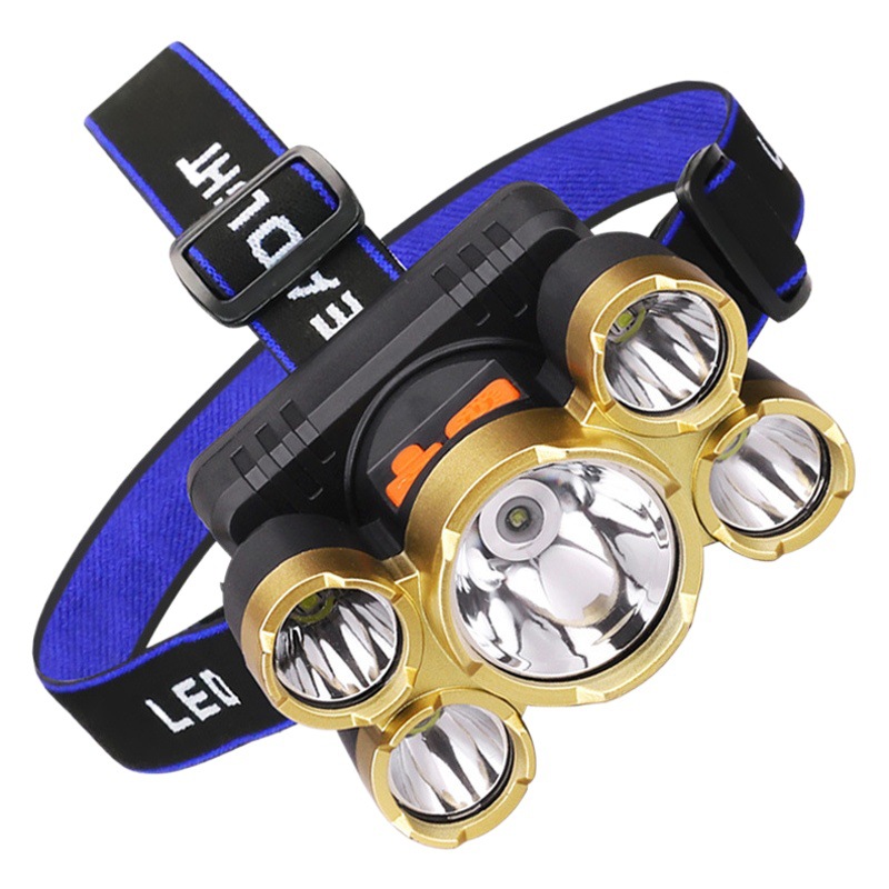 De gran diámetro recargable LED de emergencia de pesca nocturna faro fuerte luz de largo alcance faro montado en la cabeza casco lámpara de minero image 1