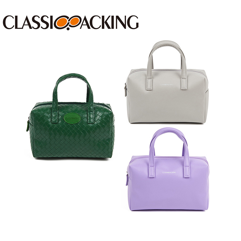 Simple de gran capacidad bolso de las mujeres impermeable pu material cosmético bolsa de almacenamiento multifuncional Portátil Bolsa de cosméticos