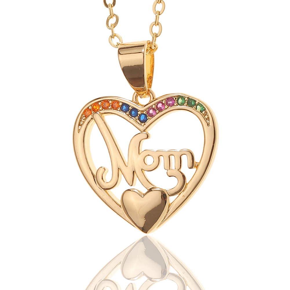 New Copper Gold-Plated MOM Pendant Necklace Motheru0027s Day Gift