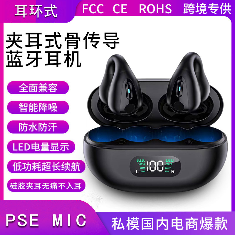 Cross-border new private model S3 ear clip Bluetooth headset Q80 open wireless bone conduction not in the ear for Sony