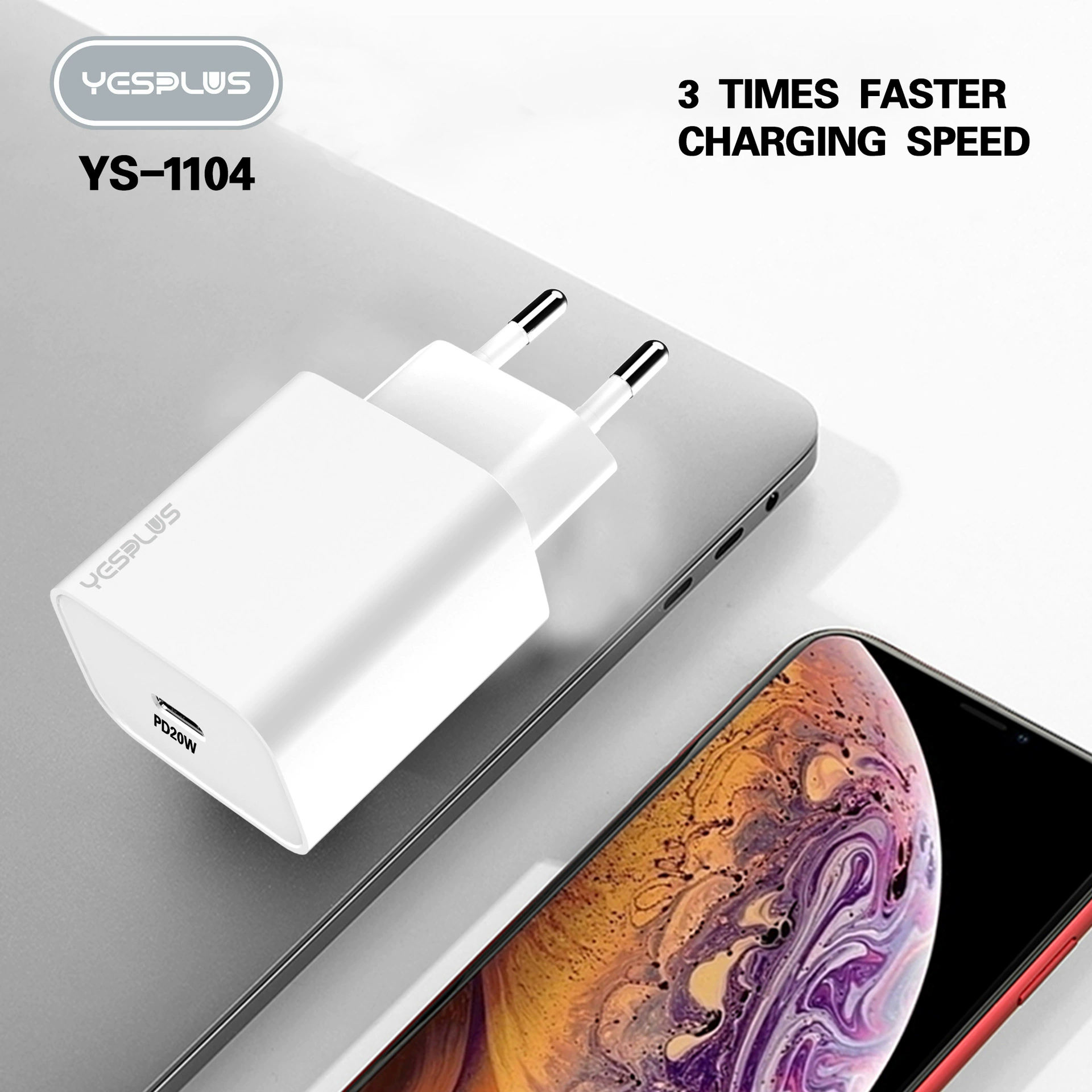 YS-1104 новый PD20W зарядный адаптер европейский стандарт быстрая зарядка, подходит для всех типов телефонов Apple и Android