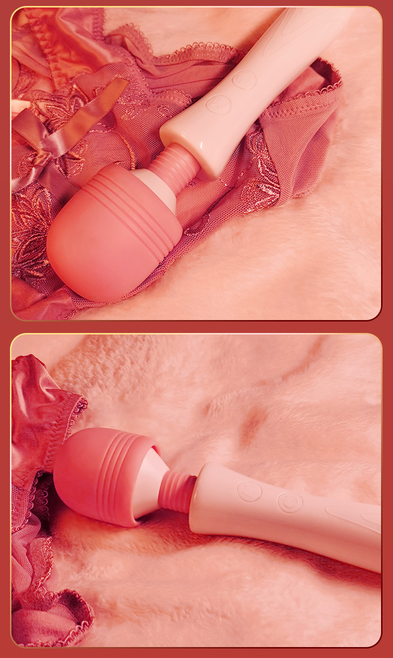 Jiuai Female Vibrating Massage AV Stick, Electric Button Control, Low Noise, White and Pink — detail image 4