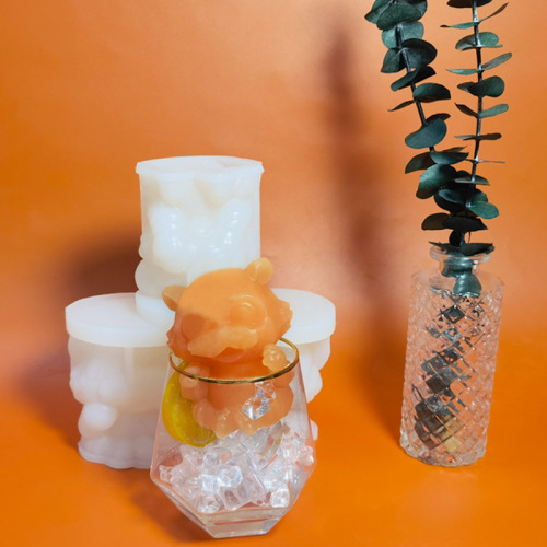 Three Trust Tiger Ice Block Silicone Mold Household DIY Cartoon 3D Milk Tea Ice Cube Ice Stick Sorbet Mold