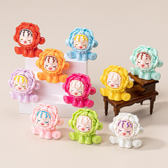 坐姿花朵SP公仔 立体DIY饰品配件钥匙扣挂件车载治愈系小摆件批发