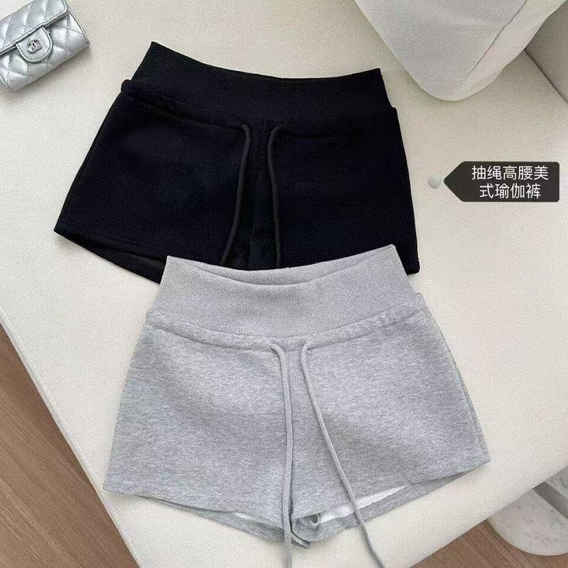 Gray sports shorts, sexy hot pants, drawstring casual pants, women's summer low-waist straight pants, slimming black pants Gray sports shorts, sexy hot pants, drawstring casual pants, women's summer low-waist straight pants, slimming black pants