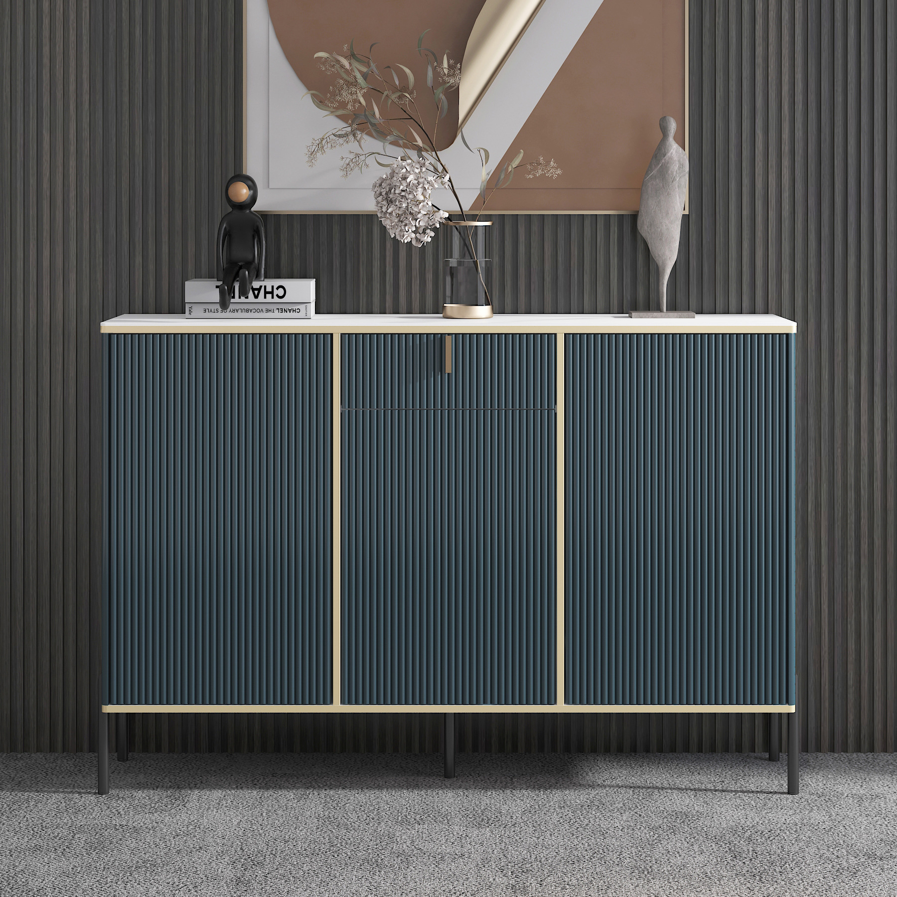 바위 접시 바탕 화면 120 파란색 3 문 120*35*95cm