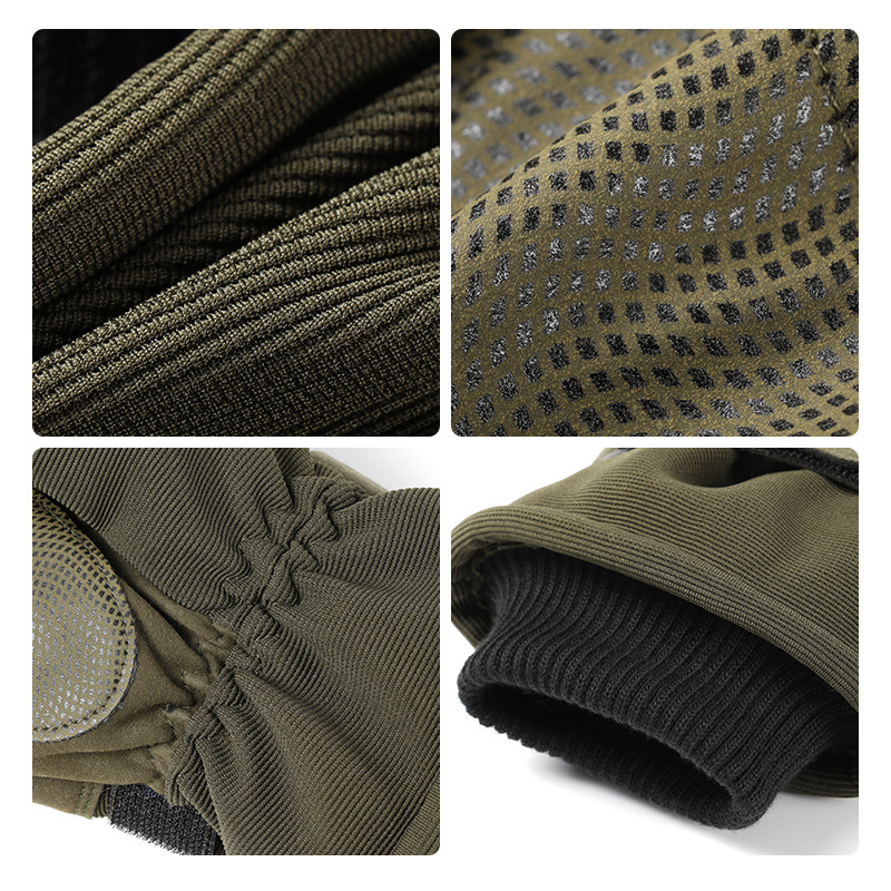 Guantes tácticos al aire libre de la motocicleta de algodón guantes a prueba de viento anti-cuchillo de corte pantalla táctil caliente engrosada guantes flexibles