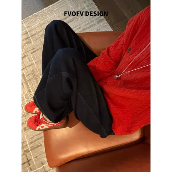 One Pair for the Winter! High-Weight Velvet-Lined Straight-Leg Jeans with Visible Stitching
