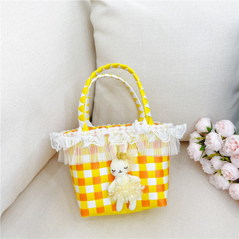 Bolso pequeño para niños nuevo para mujer 2023 mini portátil cesta de verduras lindo bolso tejido a mano bolsa de playa junto al mar