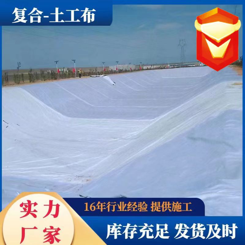 长丝复合土工膜大型水库蓄水池1000g两布一膜河道景观湖复合膜