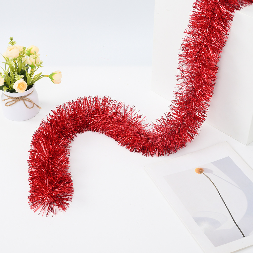 Comercio exterior transfronterizo Venta caliente 2 M rayas de lana esmerilada Navidad fiesta decoración rayas de colores celebración de la boda guirnalda