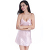 Cross border Home Nightdress camisole Satin Easy Large V-neck Sexy US dressing gown Internal lap Short skirt