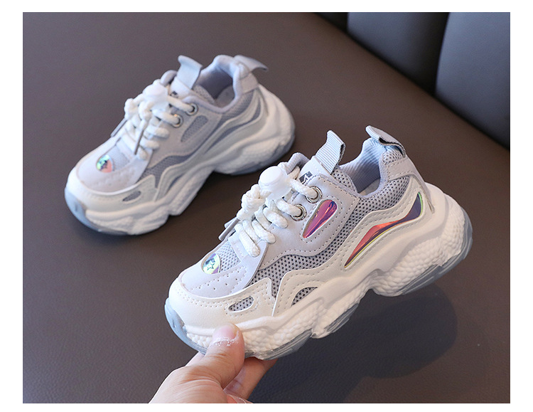 Girls' Fashion Sneakers 2021 Spring And Autumn New Non-slip Soft Bottom Boys Dad Shoes Lightweight Medium And Large Children's Casual Shoes display picture 5