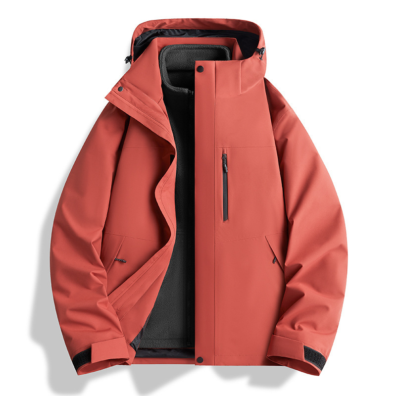 24 New Style Rush Clothes Men's and Women's 20 Outdoor Three-in-One Detachable Jacket Windproof Waterproof Sports Jacket