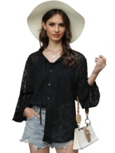 I 13769 Lace Long Sleeve Blouse ��˿����� �羳ŷ������