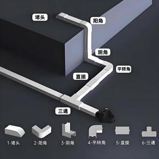 Small Size Jiangsu Type Pvc Flame Retardant Wire Trough Accessories Wire Card Three-Way Positive Corner Flat Corner Direct Plug Inner Corner