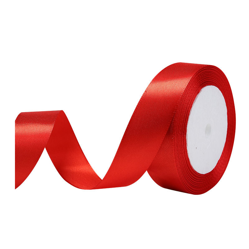Fábrica al por mayor cinta de poliéster rojo festivo vacaciones decoración de la boda cinta de regalo caja de dulces cinta de embalaje