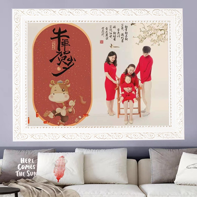 实木欧式相框摆台7 10 12 16 20 24寸照片贴挂墙免打孔像画框