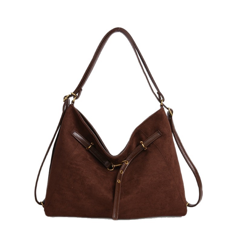 Cross-Border Wholesale Suede Fashion Women's Bag 2026 New Large Capacity Luxury Tote Bag Versatile Shoulder Bag - Thumbnail 5