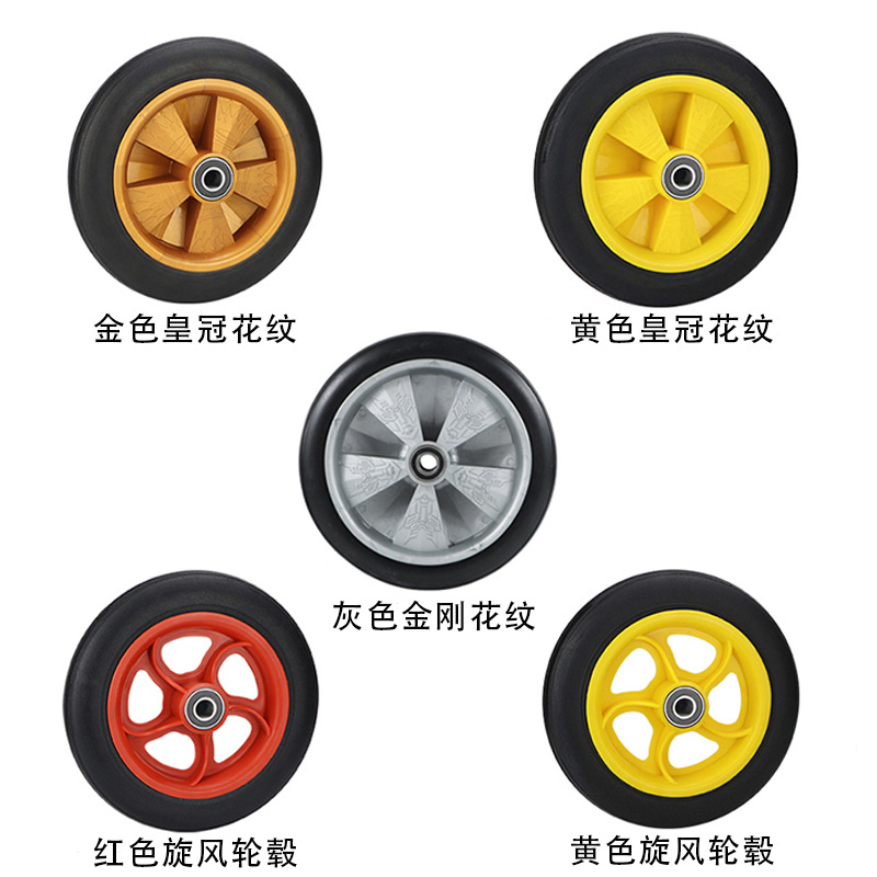 Hand Truck with 12-inch 300-8 Pallet Jack, Two-Wheel Dolly, Solid Rubber Tire, Castor Wheel