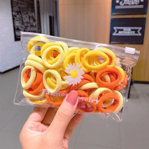 Rubber band children's hair band wholesale small daisy Korean small hair band colorful rubber band women's simple forest style hair tie