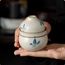 陶瓷汝窑一人饮茶具套装一壶二杯办公室泡茶壶茶杯户外旅行小茶器