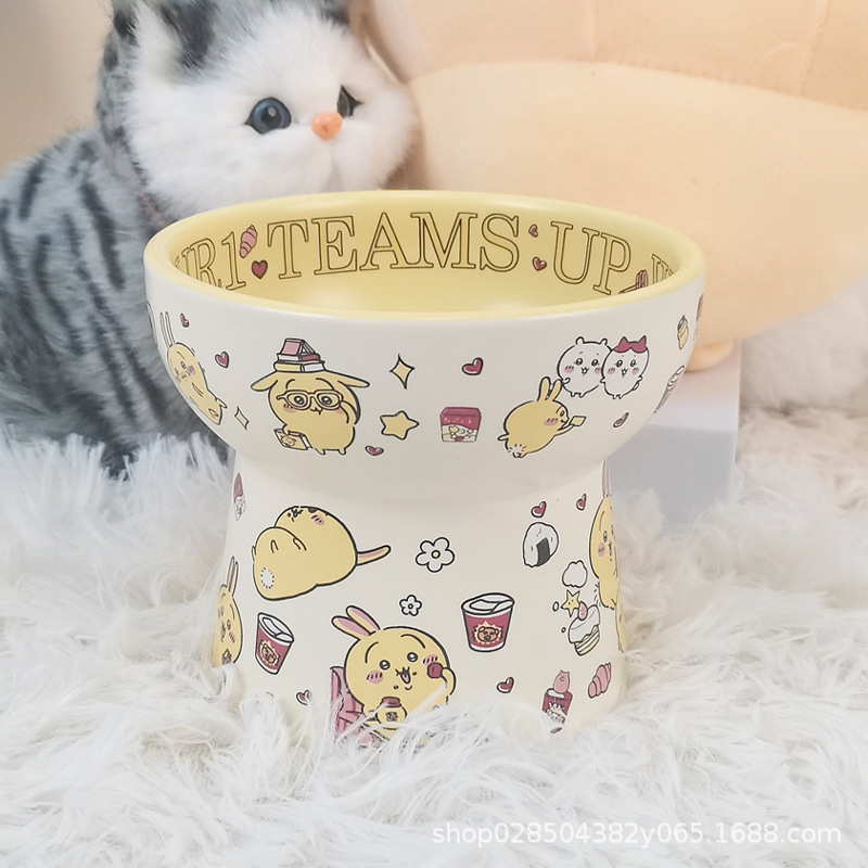 ジイカワ猫碗防黒あご猫ウサッチ缶詰の食器陶磁器犬の食べ物碗猫小八デザート碗|undefined