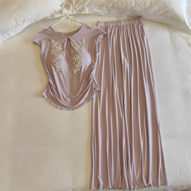 Top with cups, spring pijama, summer sexy thin set