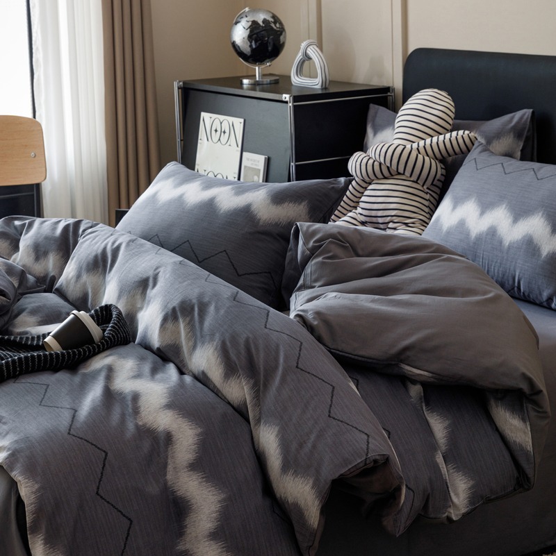 Cama de algodón de cuatro piezas, nueva sábanas de dormitorio de algodón, colchón doble, ropa de cama de tres piezas, impresión de alta calidad de cuatro piezas